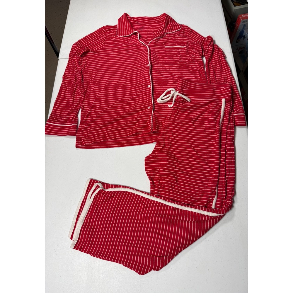 Vineyard Vines Red White Striped Pajama Set Modal Spandex M 2L001098 Loungewear